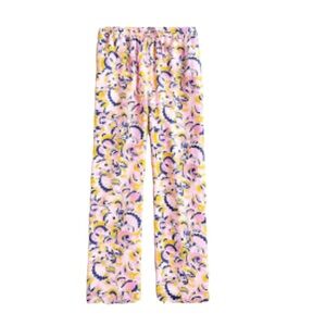 J crew slik pull on  paisley swirl multi color pants size 4 pink blue yellow